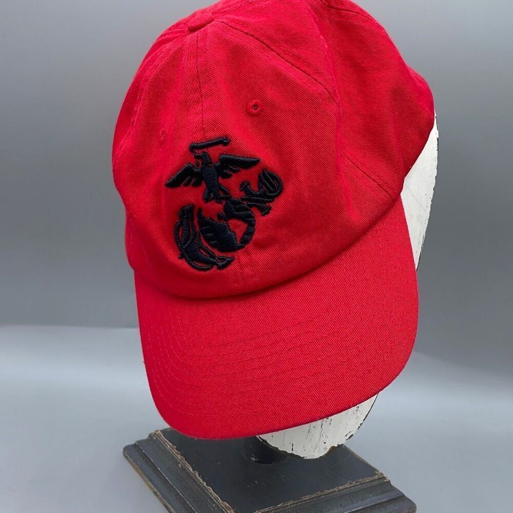 Eagle  Anchor globe red canvas baseball hat adjustable